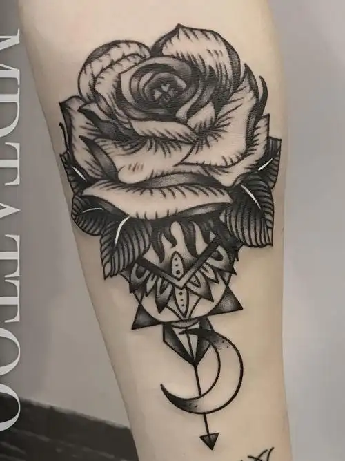玫瑰花_纹身图案手稿图片_阿权的纹身作品集