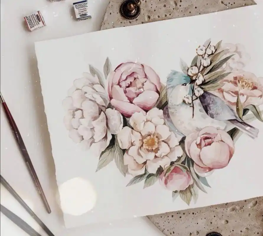 ins超美的水彩花朵绘画分享
