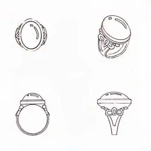 戒指手绘三视图练习011