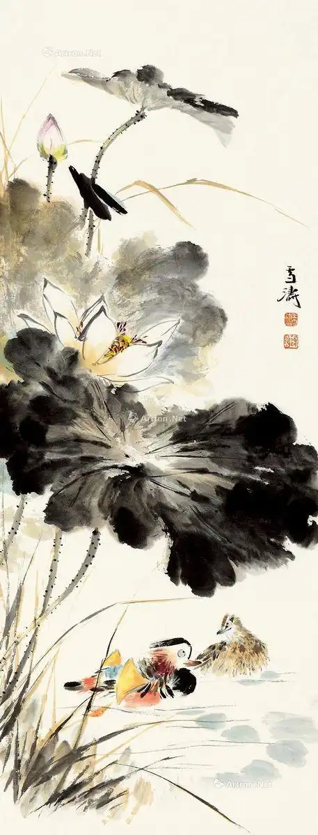 王雪涛荷花鸳鸯