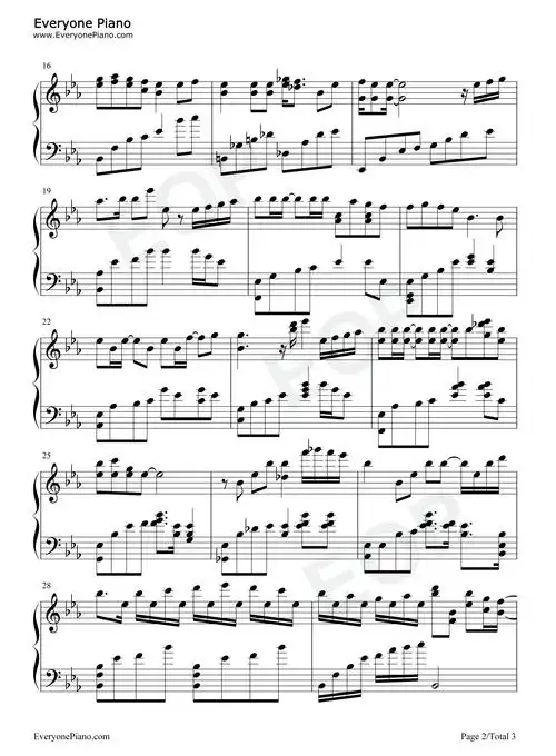 bloom of youth五线谱预览2