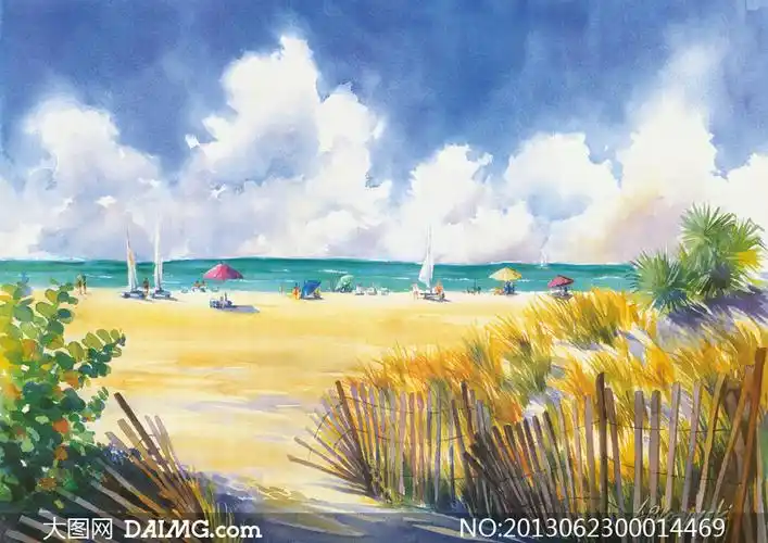 大图首页 高清图片 绘画书法 > 素材信息        海边唯美的夕阳设计