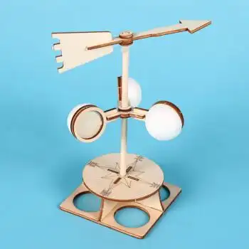 迷铭乐 自制风向标小制作科技小发明科学实验手工作业小学生玩具 木质