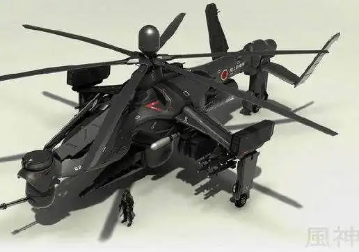 绰号风神:日本网友设计造型超科幻攻击直升机|导弹|装甲车辆|武装直升