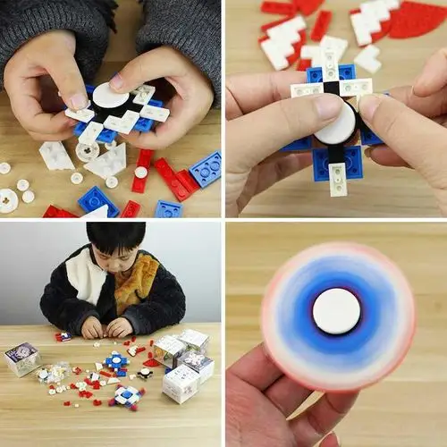 陀螺指尖积木玩具组装螺旋儿童手指减压可拆卸陀螺