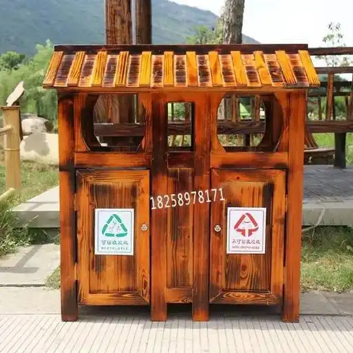 定制户外公园景区园林景观垃圾桶不锈钢果皮箱美丽乡村标识标牌 - 抖