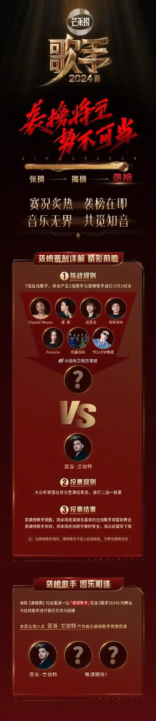 5月24日中午12时20,湖南卫视歌手正式公布《歌手2024》第三期歌单