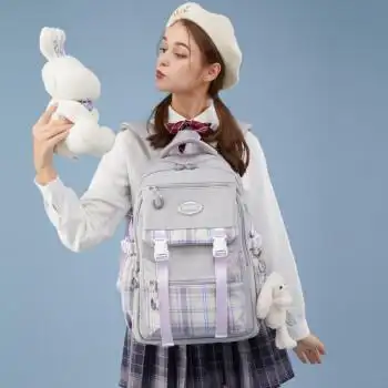 jk书包害羞熊金才子书包女中学生大容量双肩包2021新款轻便初中校园