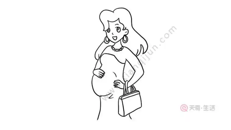 大肚孕妇简笔画