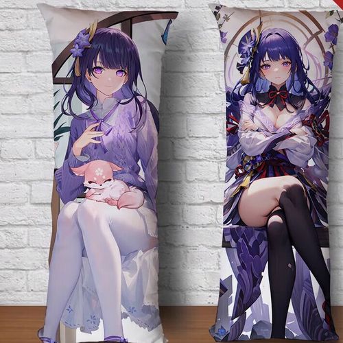 抱枕原神等身二次元雷神卧室动漫生日礼物长条靠枕头 来图定制可双面