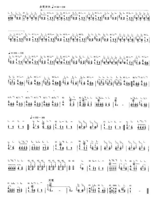 古筝曲谱汉江韵