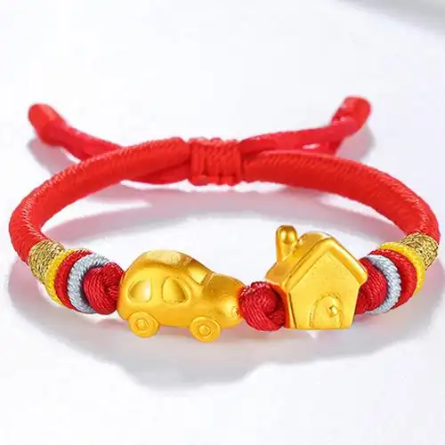 周贝贝珠宝有房有车转运珠手链黄金足金3d硬金婴儿满月周岁礼物宝宝