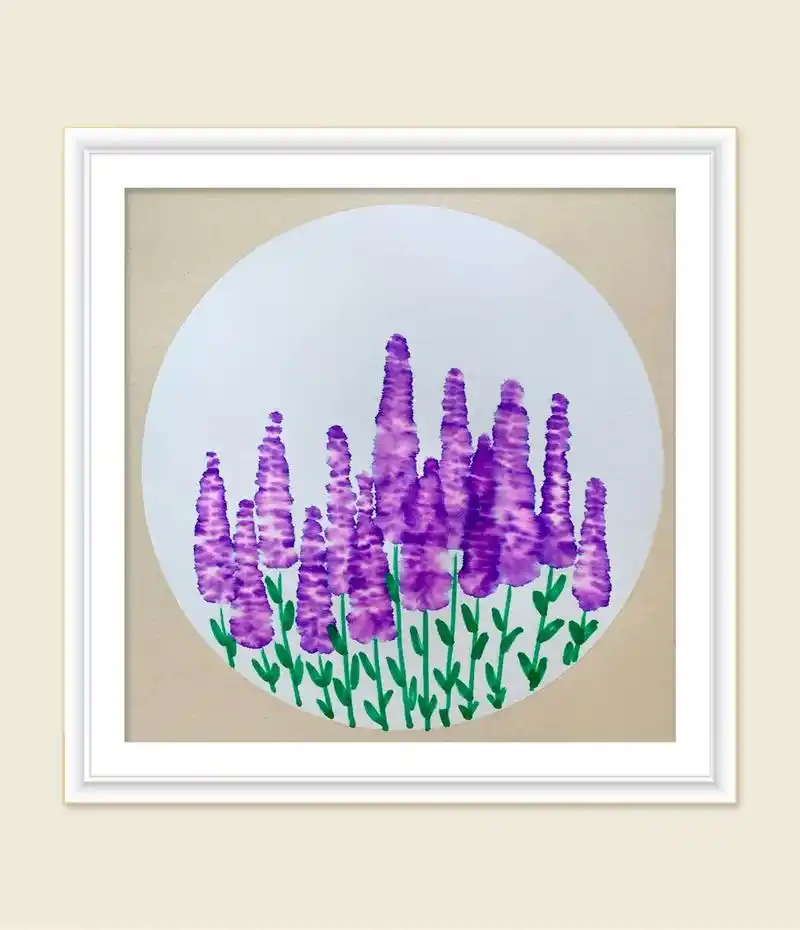 薰衣草水彩晕染画#创意美术 #儿童画 #晕染画 #少儿美术 - 抖音