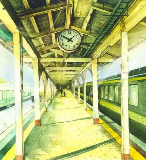 水彩车站画照片|插画|插画习作|方佳 - 原创作品 - 站酷 (zcool)
