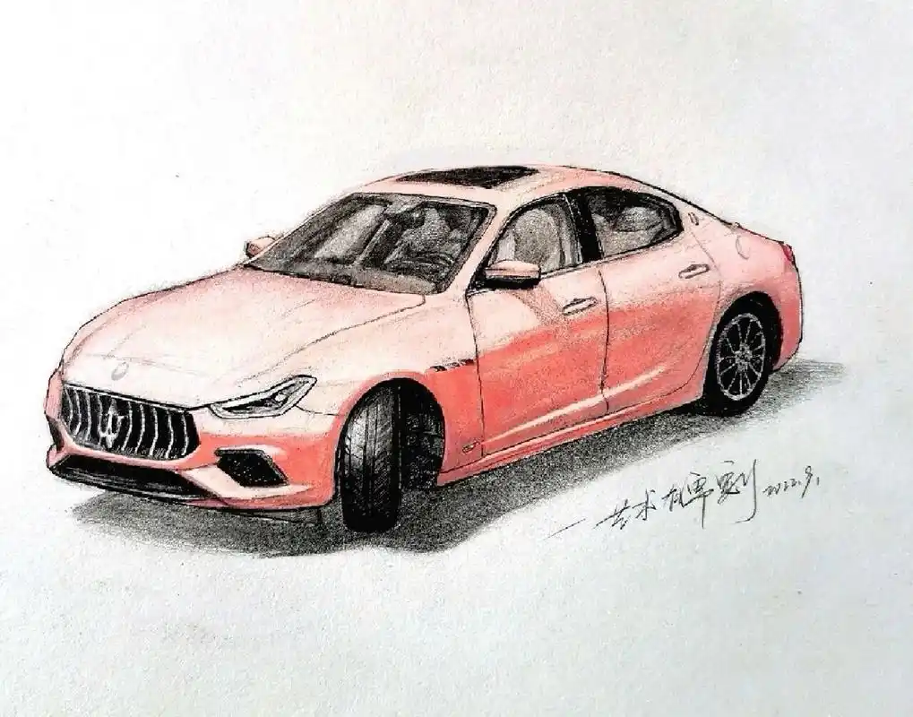 抖音粉丝让画的,玛莎拉蒂,挺多人说就画了