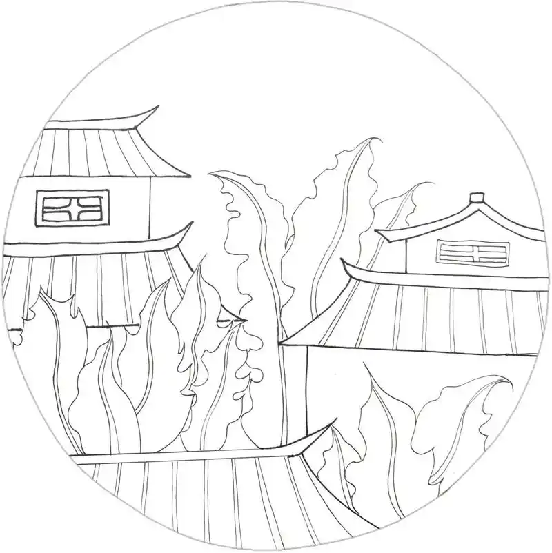 1,欣赏徽派建筑图片,感受徽派建筑的魅力,观察建筑的同时掌握绘画构图