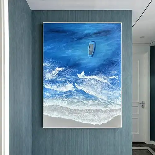 新品客厅装饰画餐厅风景新中式玄关沙发背景墙壁画手绘油画布挂画