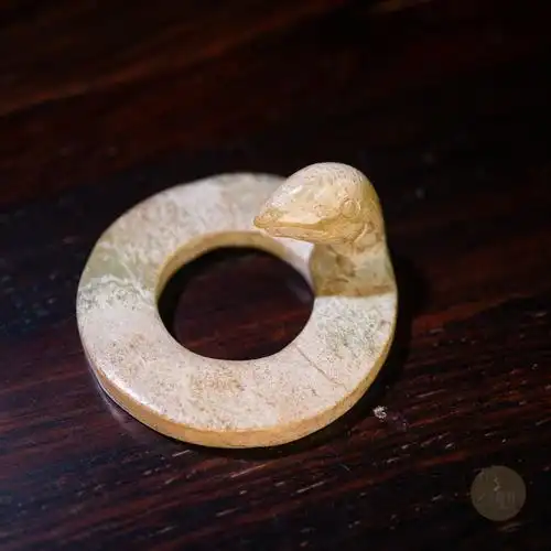 高古玉汉代和田玉鸟带扣吊坠玉佩保真包老开门颈饰