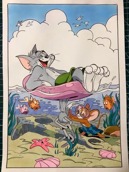 猫和老鼠马克笔手绘附过程