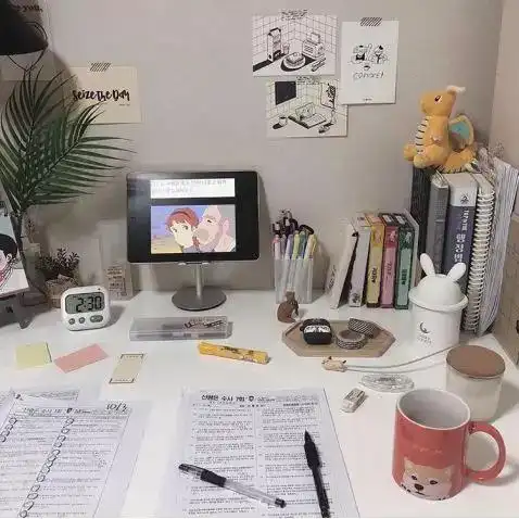 ins风高颜值书桌装扮参考工作学习幸福感upup