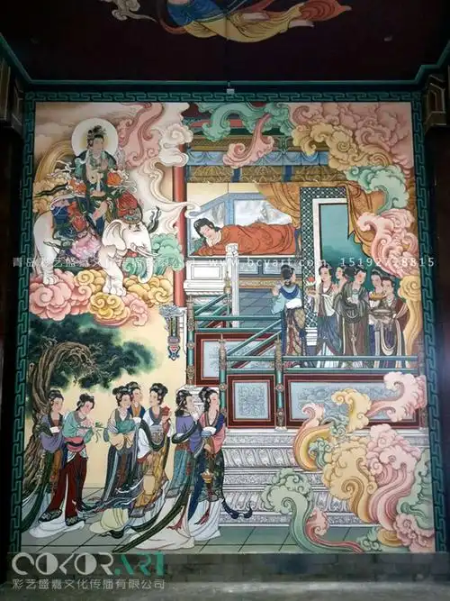 寺庙彩绘,佛堂彩绘,寺庙壁画,佛堂壁画,青岛寺庙彩绘,庙宇彩绘,庙宇
