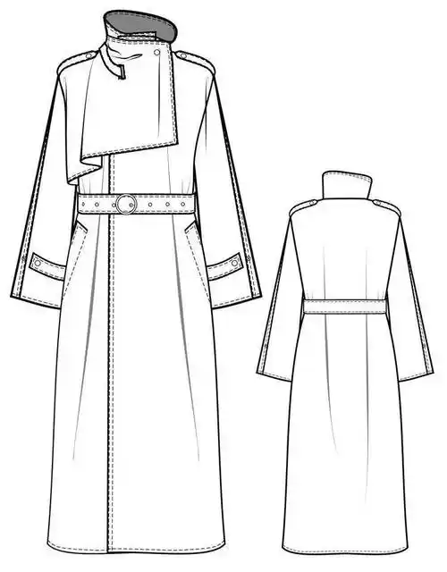 服装设计款式图上衣正反面款式图ai绘画