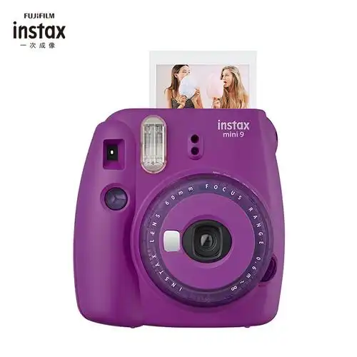 富士fujifilminstax拍立得相机一次成像胶片相机mini9葡萄紫果冻相机