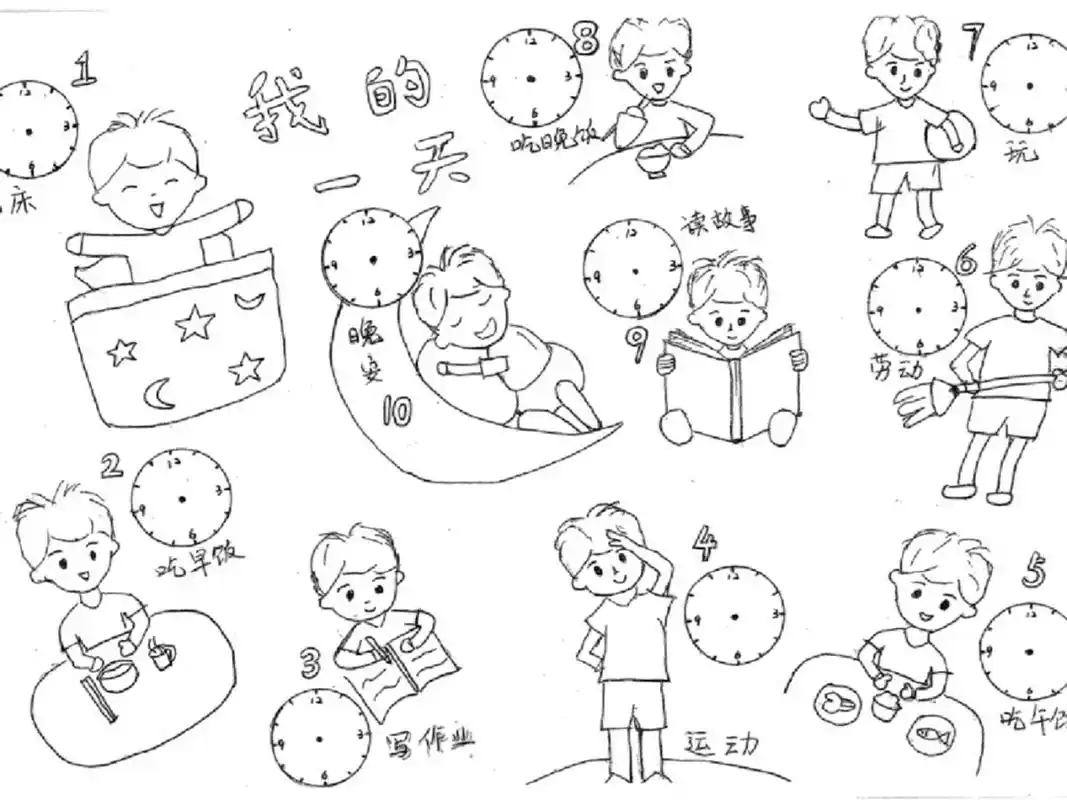 简笔画——我的一天