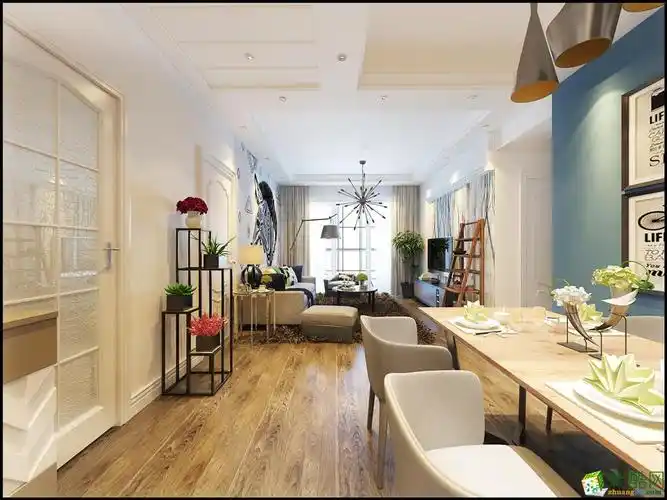 贵阳小河缤纷广场82平米混搭风格两室一厅一厨一卫案例装修效果图