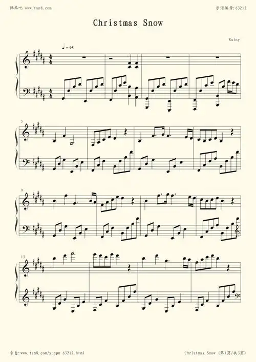 钢琴谱:圣诞节的雪