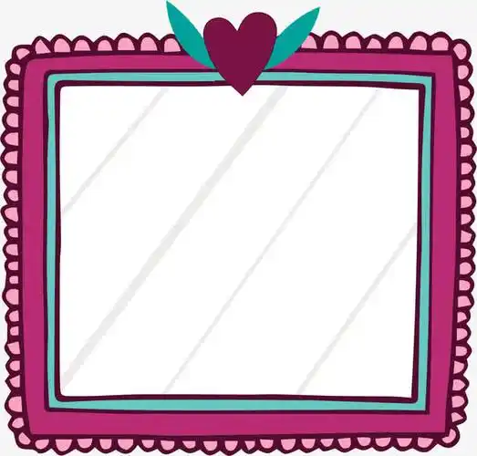 手绘方形爱心边框