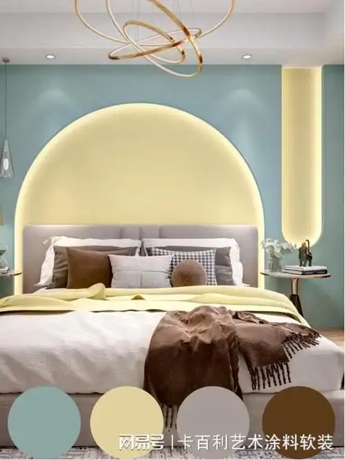 装修配色十大灵感|高级不踩雷的拼色墙,卧室墙面艺术涂料品牌