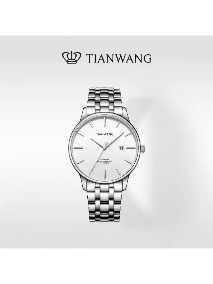 用了天王表歆动,感觉秒变商场大佬!白盘简约大气,钢带舒适耐用