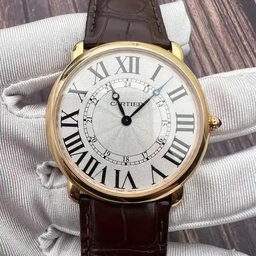 卡地亚路易w6801004热门款,手动机械自动机械男表,表径42mm,18k玫瑰金