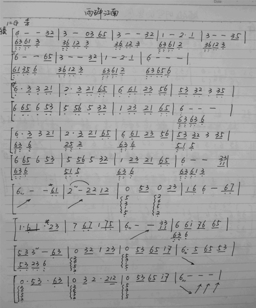 古筝谱【雨碎江南】,请老师们点评-琵琶_筝_古琴曲谱-制谱论坛-谱谱风