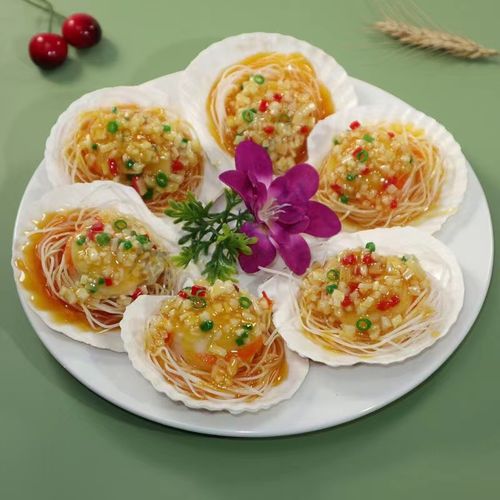 粉丝扇贝模型仿真烧烤扇贝烤生蚝模型海鲜餐饮饭店影视剧拍摄道具
