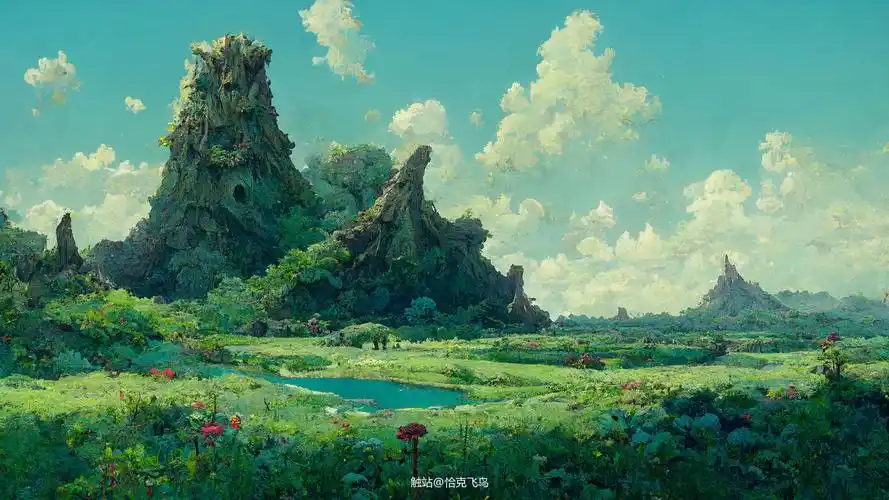 奇幻森林插画图片壁纸