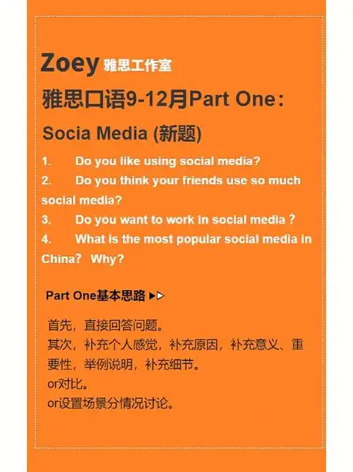 75雅思912月新题partone社交媒体