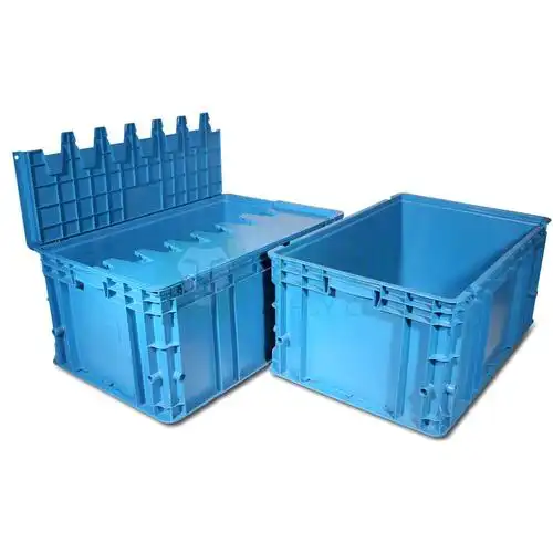 力王d型第二代周转箱,pk-d2(无盖),外尺寸:600×400×280mm,蓝色