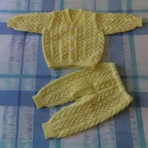 手工编织 婴儿毛衣 宝宝毛线开衫 新生儿手工绒线毛衣套装 春秋款