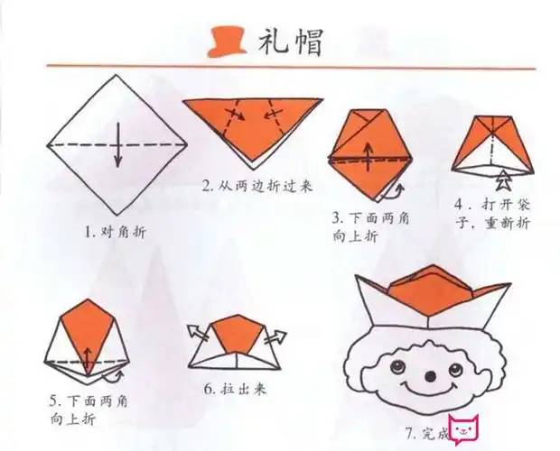 礼帽的手工折纸教程
