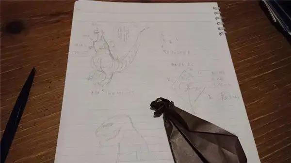 小学生折纸技能levelup一张纸折哥斯拉手办