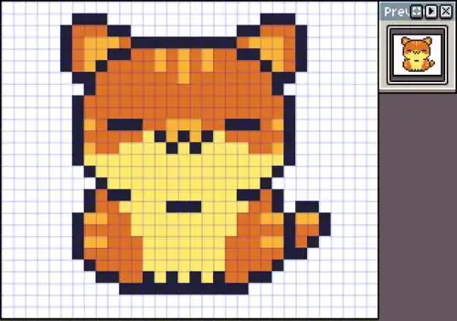 a5可爱小猫像素画网格画图案