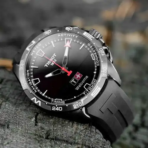 天梭tissot瑞士手表腾智无界系列钛金属太阳能智能男士石英表t