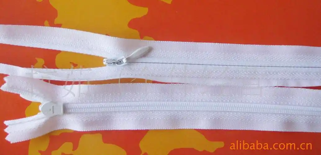 供应毛长40cm布边白色隐形拉链 彩色可定做