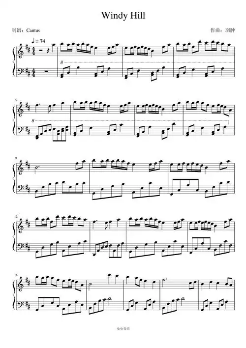 钢琴谱:windy hill-羽肿