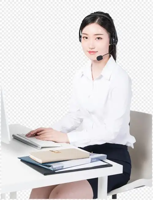 正在工作的客服女性形象图片