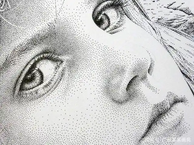 谁说画画一定要排线,西班牙画家用点点作画,死磕到底