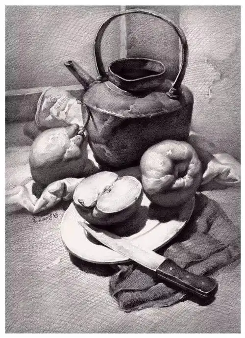 素描静物的正确使用方法 素描静物不会构图(20)