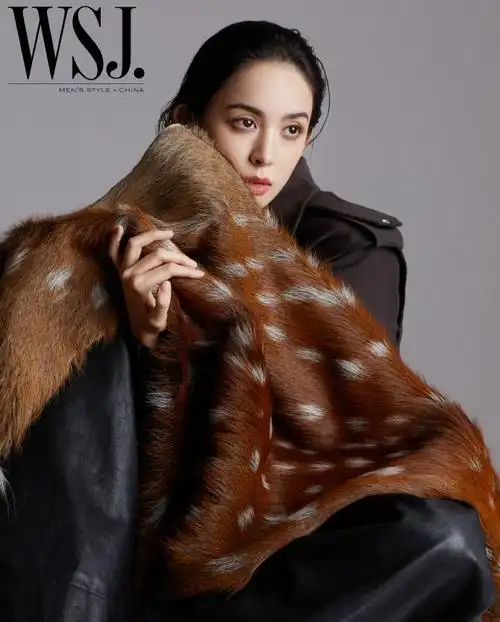 娜扎湿发红唇妆##娜扎wsj一月刊封面##wsj新刊